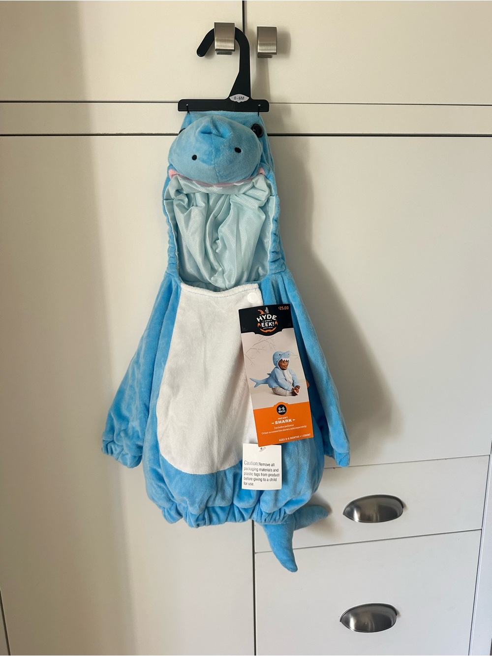 Kids Plush Blue Shark Costume with Hood and Tail